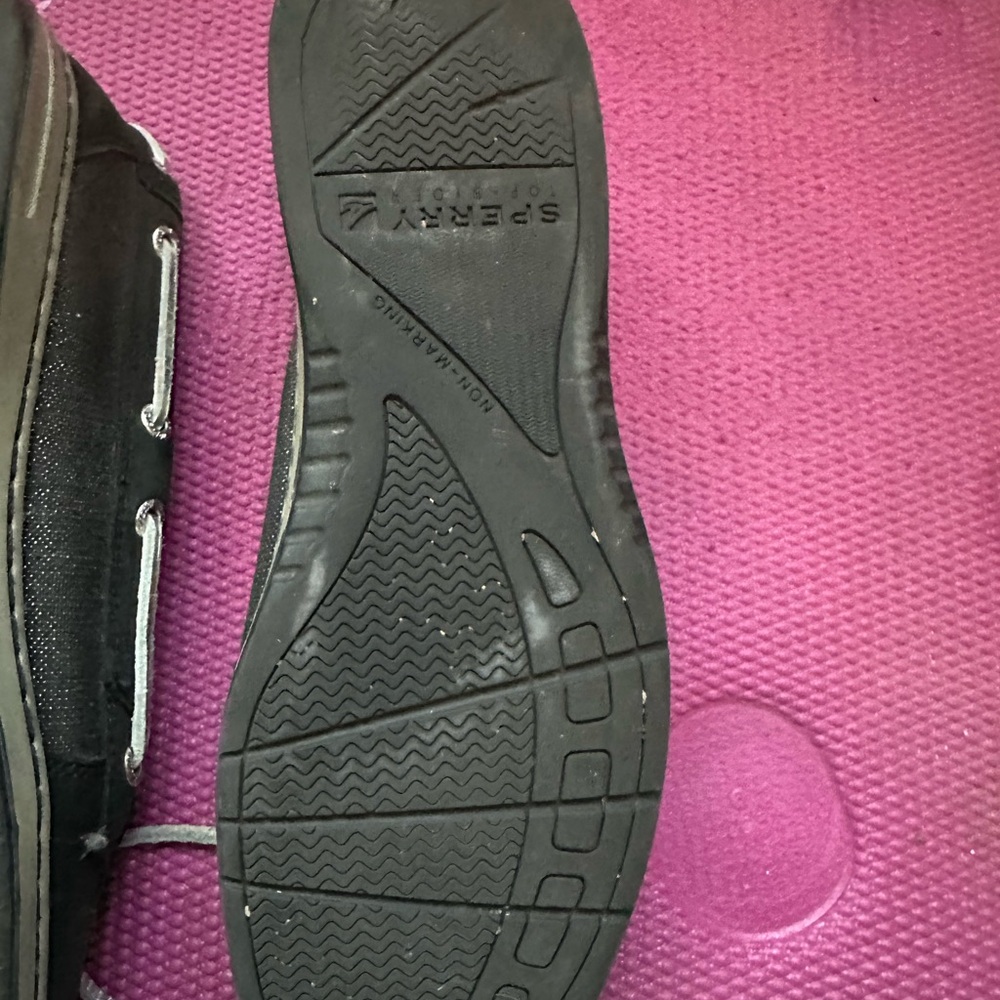 Sperry Black Canvas Boat Shoes